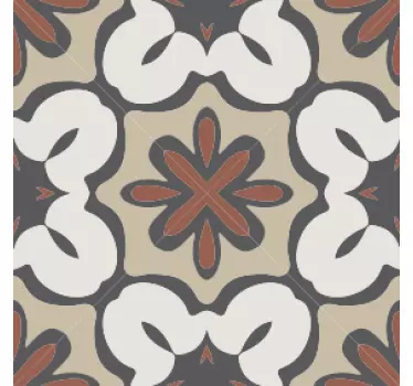 Geometric beige design tile sticker - TenStickers