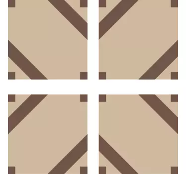 Geometric beige motifs tile sticker - TenStickers