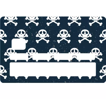 Skull and crossbones bank card sticker - TenStickers
