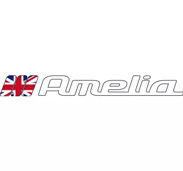 United Kingdom flag in rectangle and custom name car sticker - TenStickers