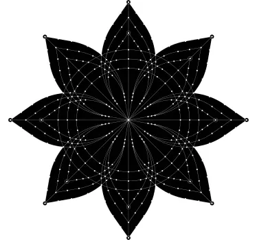 Floral geometric motif flower wall sticker - TenStickers