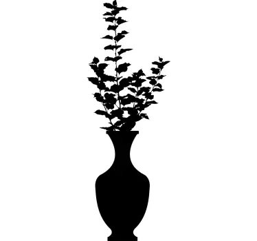 Classic Vase Plant Wall Sticker - TenStickers