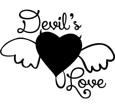 Devil's Love Heart Wall Sticker - TenStickers