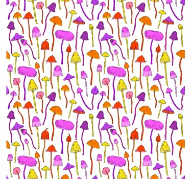 Wall sticker colorful mushroom designs - TenStickers