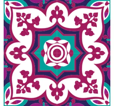 Pink maroccan bathroom tile sticker - TenStickers