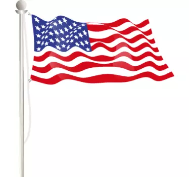Rippling USA Flag Laptop Sticker - TenStickers