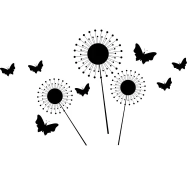 Elegant Floral Silhouettes wall sticker - TenStickers
