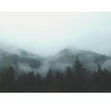 Nature wall sticker misty woodland scene - TenStickers