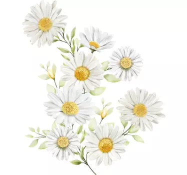 Elegant daisies wall sticker - TenStickers