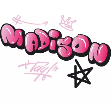 Pink cool lettering graffiti custom sticker - TenStickers