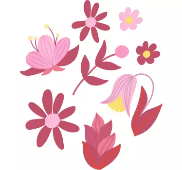 Vibrant pink composition wall sticker - TenStickers