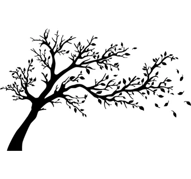 Pretty Wind Tree Wall Sticker for Bedroom - TenStickers
