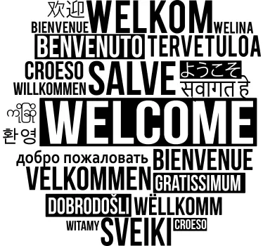 Multilingual welcome message quote wall sticker - TenStickers