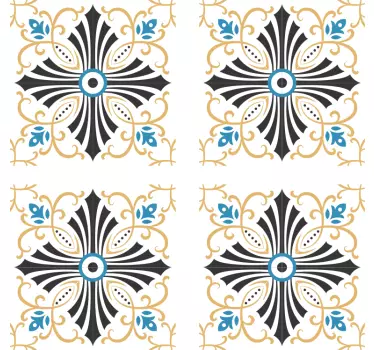Vintage cross spiral design bathroom tile sticker - TenStickers