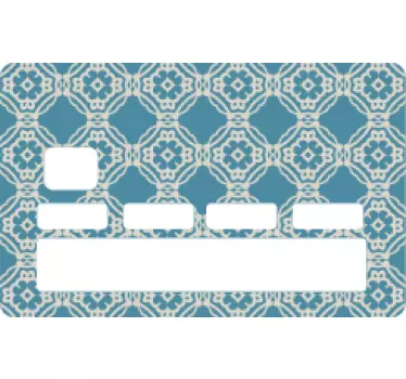 Antique vintage blue and white pattern bank card sticker - TenStickers