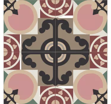 Victorian geometric design tile sticker - TenStickers