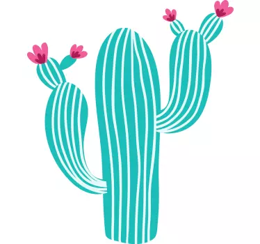 Stylized Cactus nature wall sticker - TenStickers