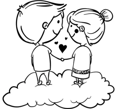 Couples in the Sky Decorative Sticker - TenStickers