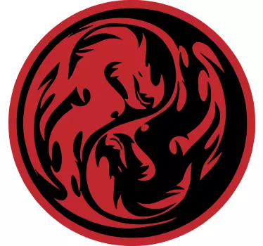 Black and Red Dragon Yin Yang motorcycle decal - TenStickers