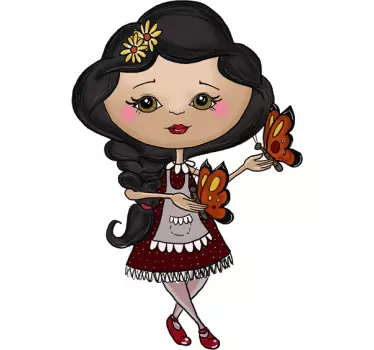 Kids Butterfly Girl Wall Sticker - TenStickers
