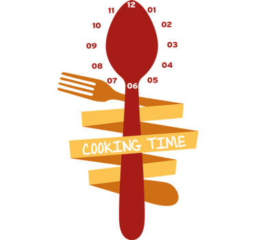 Fork & Spoon Stick on Wall Clock - TenStickers