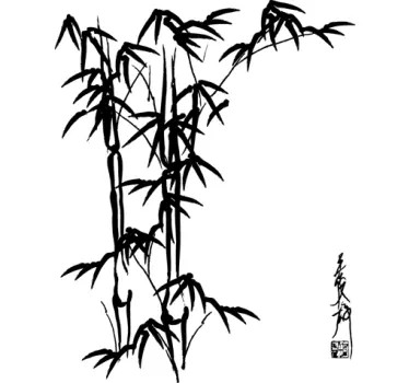Bamboo tree plant wall sticker - TenStickers