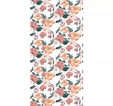Beautiful pastel flowers pattern fridge decal - TenStickers