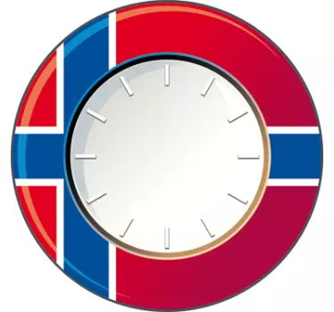 Norway Stick on Wall Clock - TenStickers