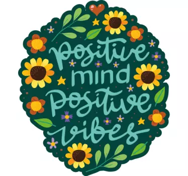 Positive Mind Positive Vibes quote wall sticker - TenStickers