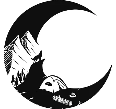 Mountain Camping Scene nature wall sticker - TenStickers