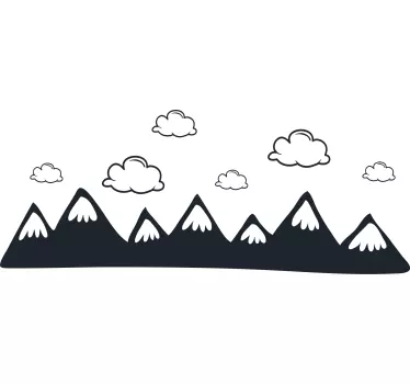 Nature wall sticker mountain cloud landscape - TenStickers