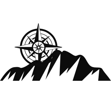 Mountain Compass Design nature wall sticker - TenStickers