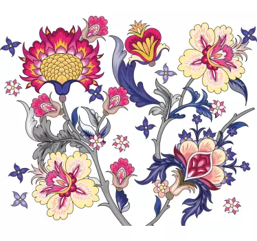 Floral Motif Creation wall sticker - TenStickers