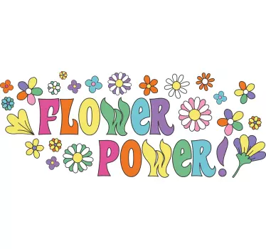 Wall sticker flower power design - TenStickers