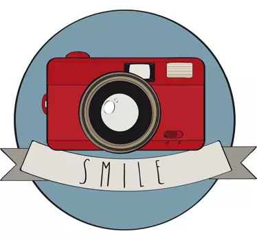 Smile Camera Wall Sticker - TenStickers