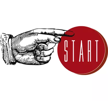 Press Start Sign Sticker - TenStickers