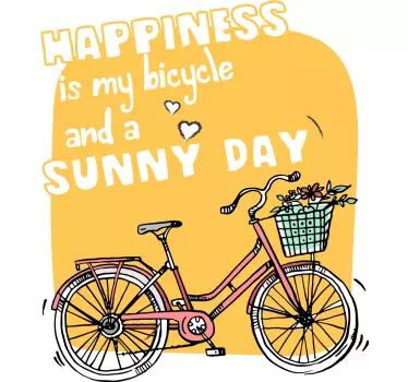 Text sticker sunny day and a bicycle - TenStickers