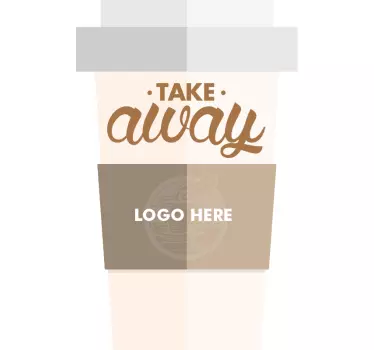 Custom Takeaway Coffee Cup Sticker - TenStickers