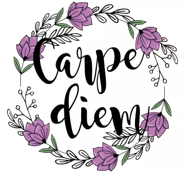 Floral Inspirational Phrase quote wall sticker - TenStickers