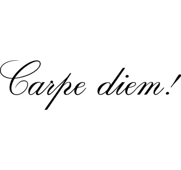 Carpe diem delicate lettering quote living room wall sticker - TenStickers