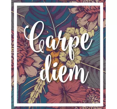 Carpe diem colorful square inspirational quote sticker - TenStickers