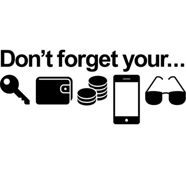 Don't forget your keys icons and wall text sticker - TenStickers
