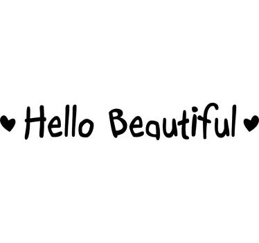Hello beautiful mirror text sticker - TenStickers