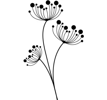 Modern Dandelions Flower Wall Sticker - TenStickers