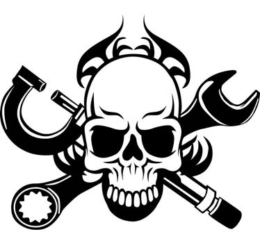 Motor skull design motorbike sticker - TenStickers