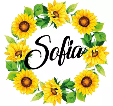 Wall sticker sunflower floral arrangement - TenStickers
