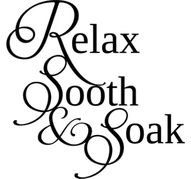 Relax, Sooth, Soak text bathroom wall sticker - TenStickers