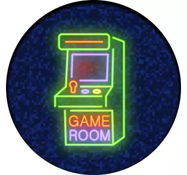 Neon game room videogame door sticker - TenStickers