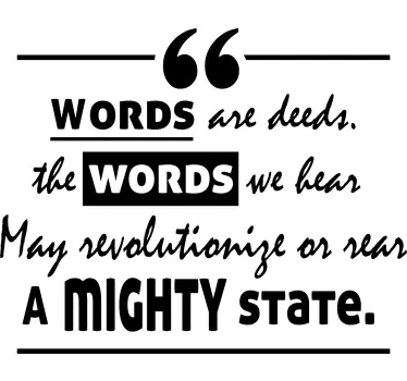 Words are deeds Charles Harpur quote wall sticker - TenStickers