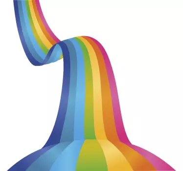 Rainbow wall sticker wave 3d - TenStickers